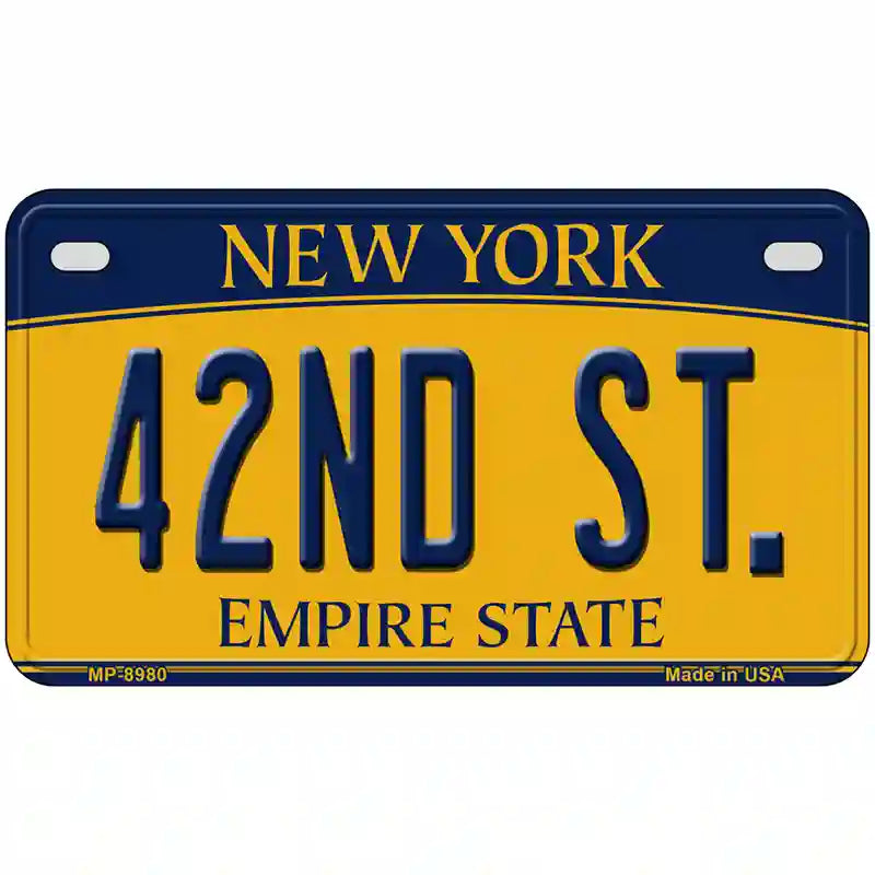 42nd St New York Metal Novelty License Plate 7" x 4" (MP)