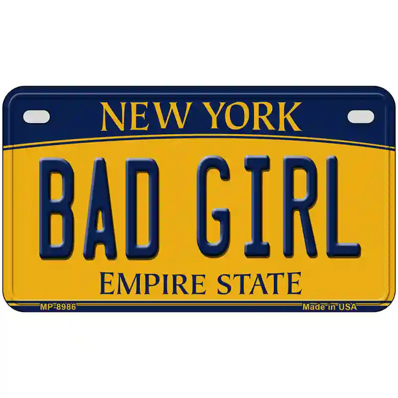 Bad Girl New York Metal Novelty License Plate 7" x 4" (MP)