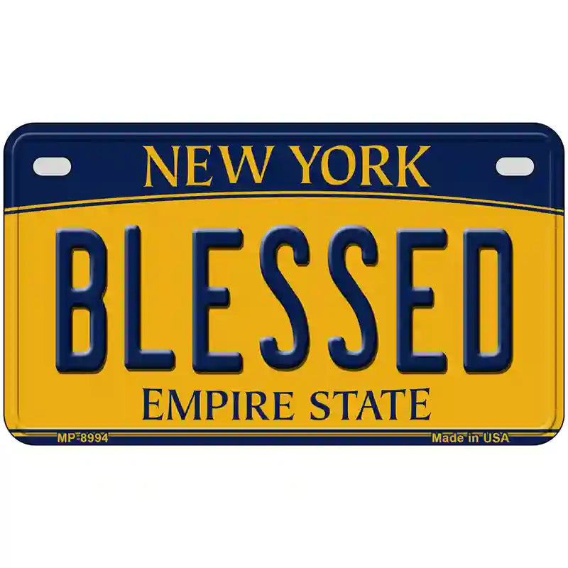 Blessed New York Metal Novelty License Plate 7" x 4" (MP)