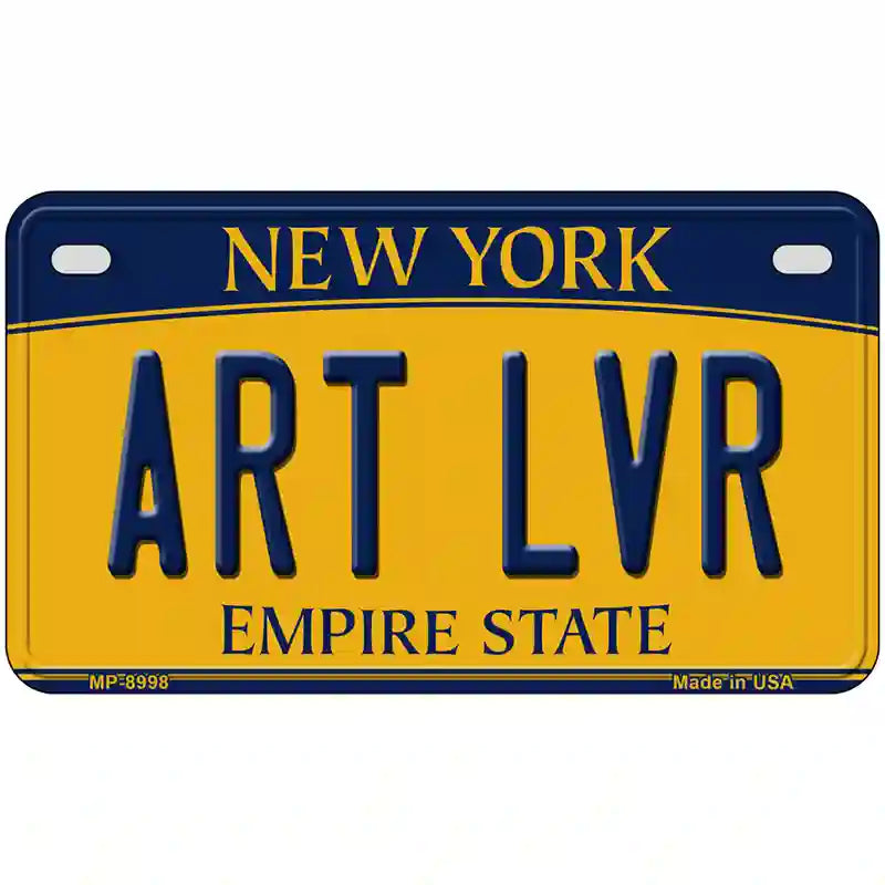 Art Lvr New York Metal Novelty License Plate 7" x 4" (MP)