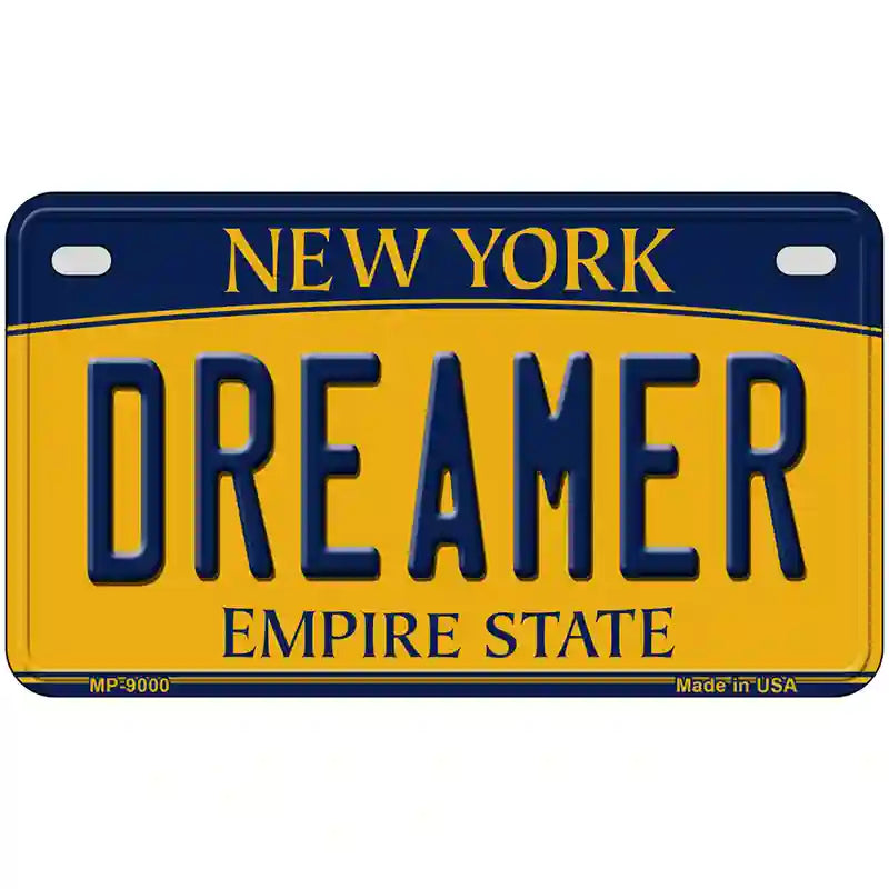 Dreamer New York Metal Novelty License Plate 7" x 4" (MP)