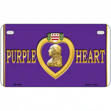 Purple Heart Metal Novelty License Plate 7" x 4" (MP)