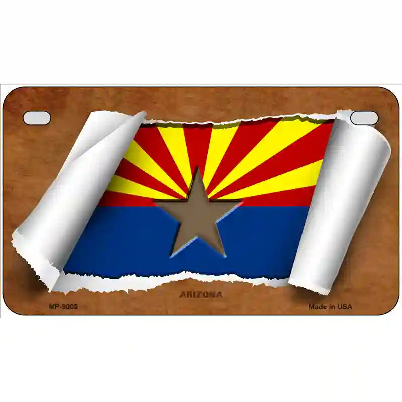 Arizona Flag Scroll Metal Novelty License Plate 7" x 4" (MP)