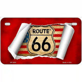 Route 66 Scroll Metal Novelty License Plate 7" x 4" (MP)