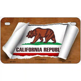 California Flag Scroll Metal Novelty License Plate 7" x 4" (MP)