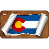 Colorado Flag Scroll Metal Novelty License Plate 7" x 4" (MP)