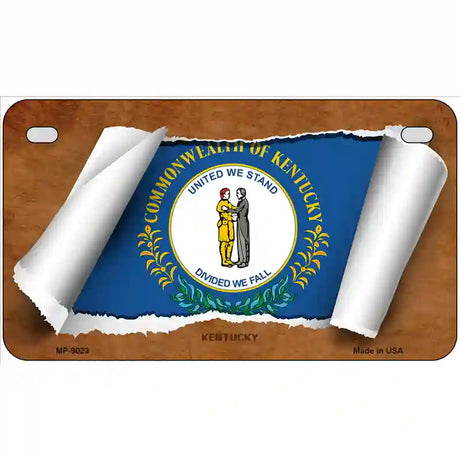 Kentucky Flag Scroll Metal Novelty License Plate 7" x 4" (MP)