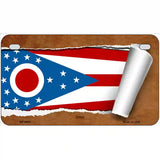 Ohio Flag Scroll Metal Novelty License Plate 7" x 4" (MP)