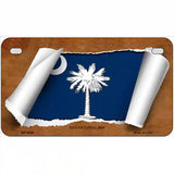 South Carolina Flag Scroll Metal Novelty License Plate 7" x 4" (MP)