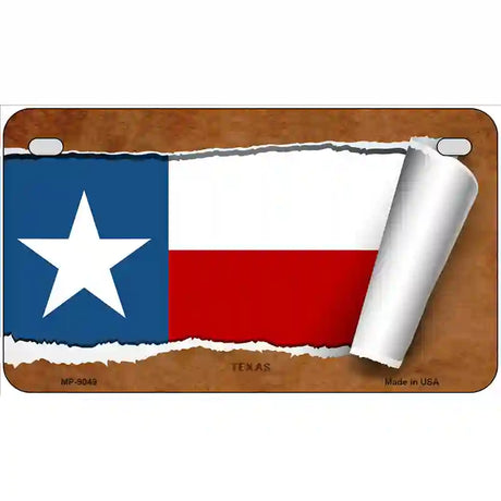 Texas Flag Scroll Metal Novelty License Plate 7" x 4" (MP)