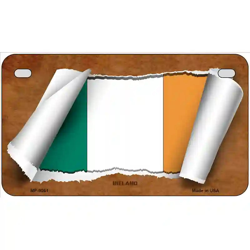 Ireland Flag Scroll Metal Novelty License Plate 7" x 4" (MP)