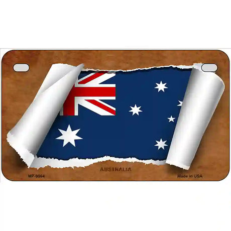 Australia Flag Scroll Metal Novelty License Plate 7" x 4" (MP)