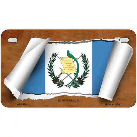 Guatemala Flag Scroll Metal Novelty License Plate 7" x 4" (MP)