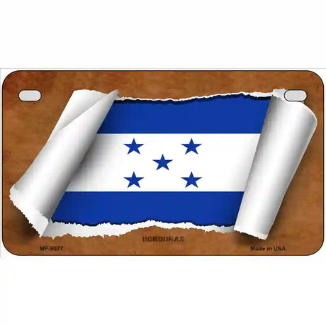 Honduras Flag Scroll Metal Novelty License Plate 7" x 4" (MP)