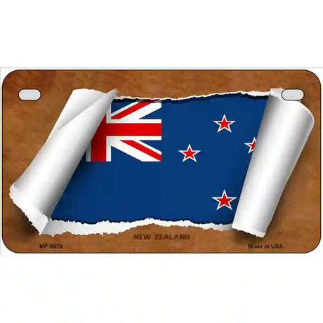 New Zealand Flag Scroll Metal Novelty License Plate 7" x 4" (MP)