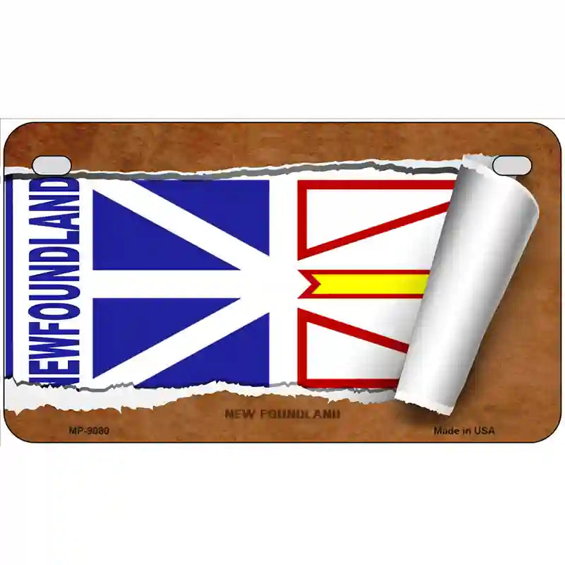 Newfoundland Flag Scroll Metal Novelty License Plate 7" x 4" (MP)