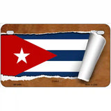 Cuba Flag Scroll Metal Novelty License Plate 7" x 4" (MP)