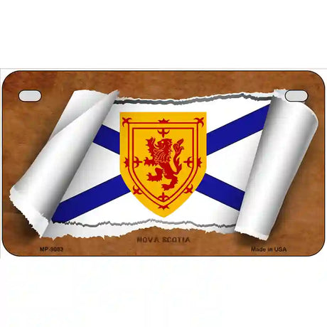 Nova Scotia Flag Scroll Metal Novelty License Plate 7" x 4" (MP)