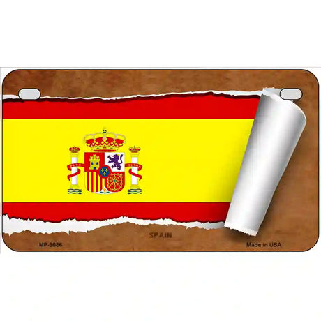 Spain Flag Scroll Metal Novelty License Plate 7" x 4" (MP)