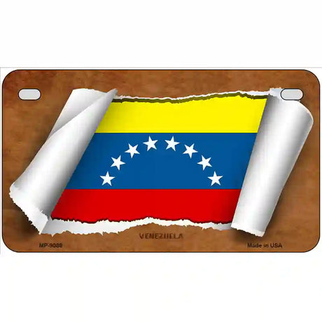 Venezuela Flag Scroll Metal Novelty License Plate 7" x 4" (MP)