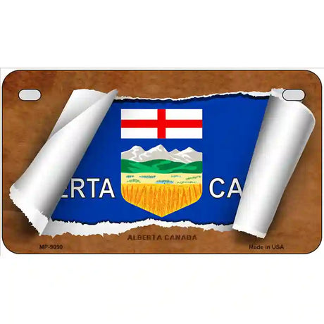 Alberta Canada Flag Scroll Metal Novelty License Plate 7" x 4" (MP)