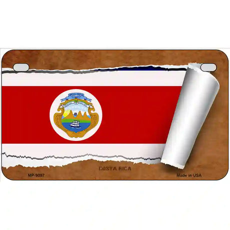 Costa Rica Flag Scroll Metal Novelty License Plate 7" x 4" (MP)