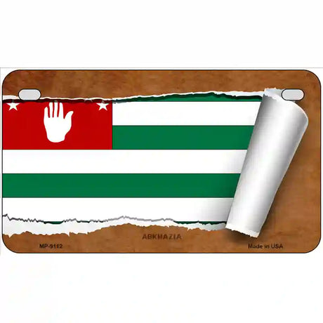 Abkhazia Flag Scroll Metal Novelty License Plate 7" x 4" (MP)