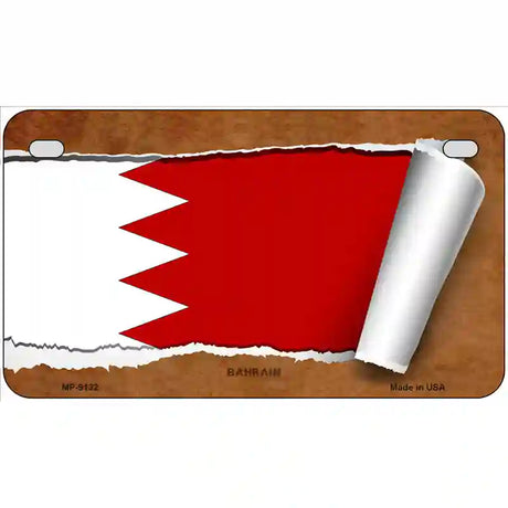 Bahrain Flag Scroll Metal Novelty License Plate 7" x 4" (MP)