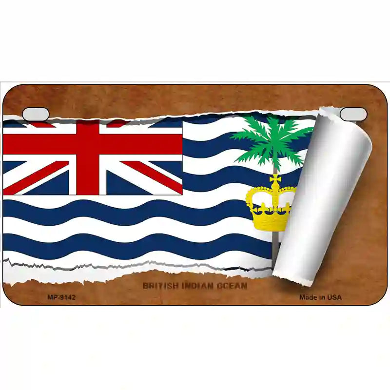 British Indian Ocean Flag Scroll Metal Novelty License Plate 7" x 4" (MP)