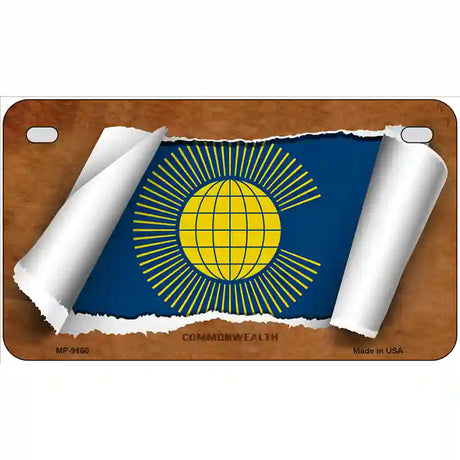 Commonwealth Flag Scroll Metal Novelty License Plate 7" x 4" (MP)