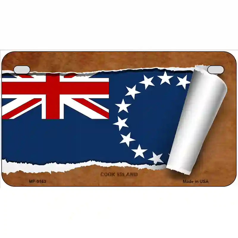 Cook Island Flag Scroll Metal Novelty License Plate 7" x 4" (MP)