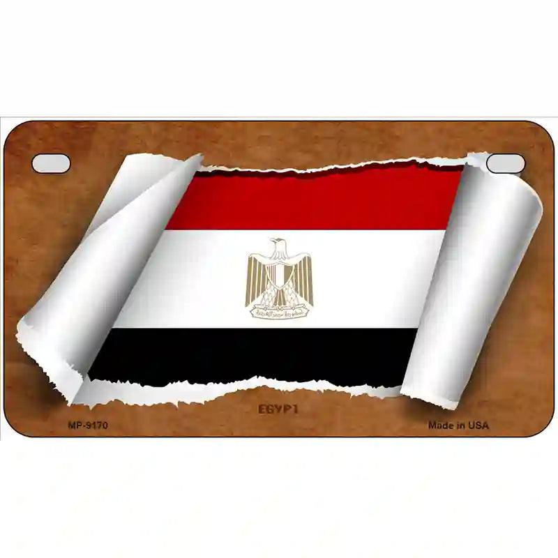 Egypt Flag Scroll Metal Novelty License Plate 7" x 4" (MP)