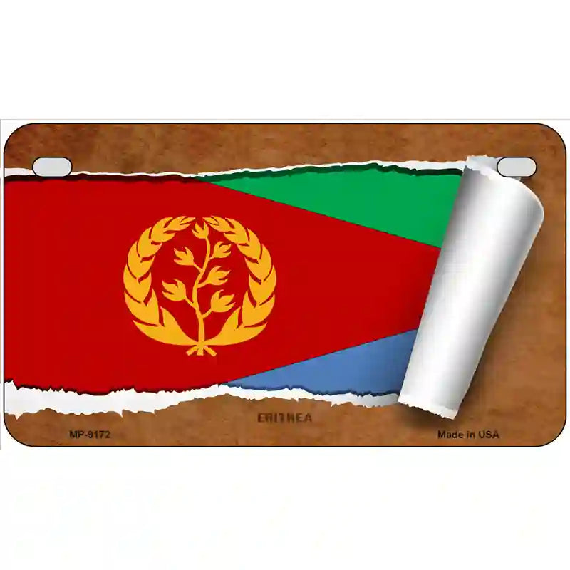 Eritrea Flag Scroll Metal Novelty License Plate 7" x 4" (MP)