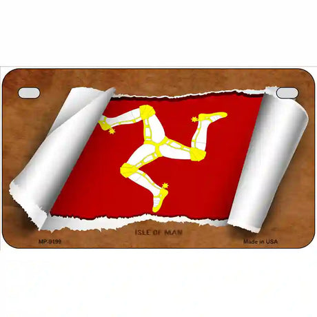 Isle of Man Flag Scroll Metal Novelty License Plate 7" x 4" (MP)