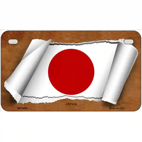 Japan Flag Scroll Metal Novelty License Plate 7" x 4" (MP)