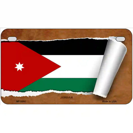 Jordan Flag Scroll Metal Novelty License Plate 7" x 4" (MP)