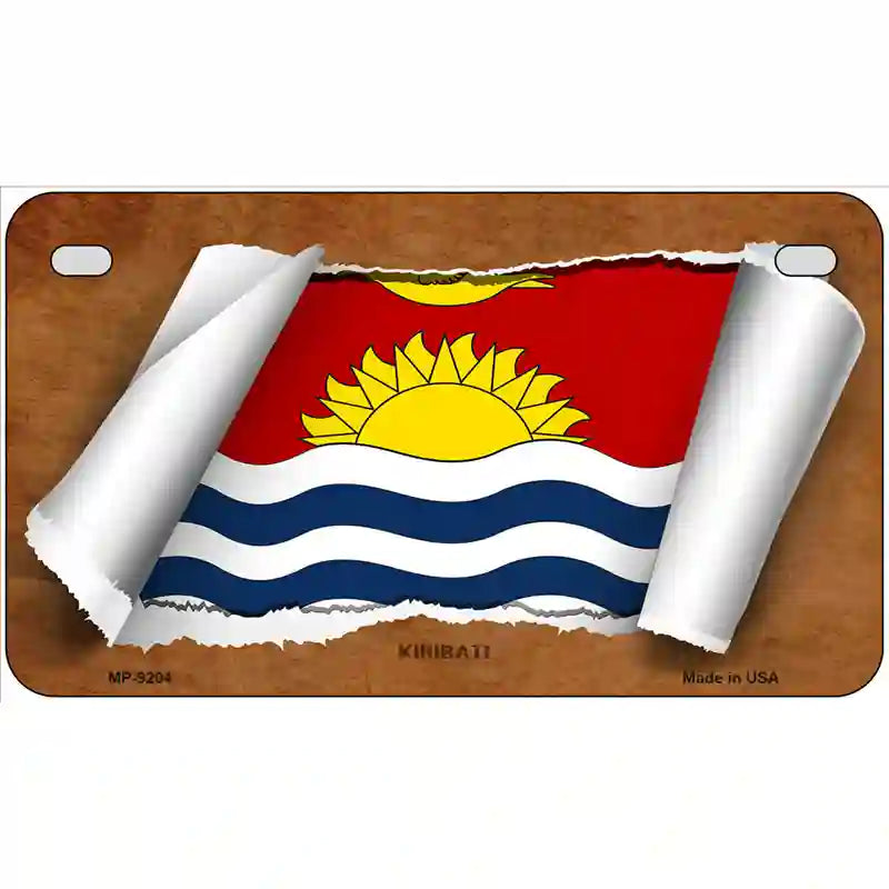 Kiribati Flag Scroll Metal Novelty License Plate 7" x 4" (MP)