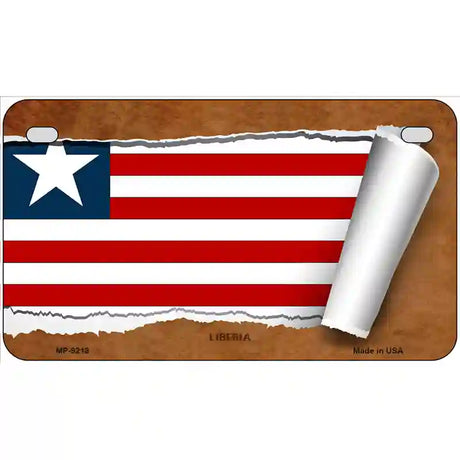 Liberia Flag Scroll Metal Novelty License Plate 7" x 4" (MP)