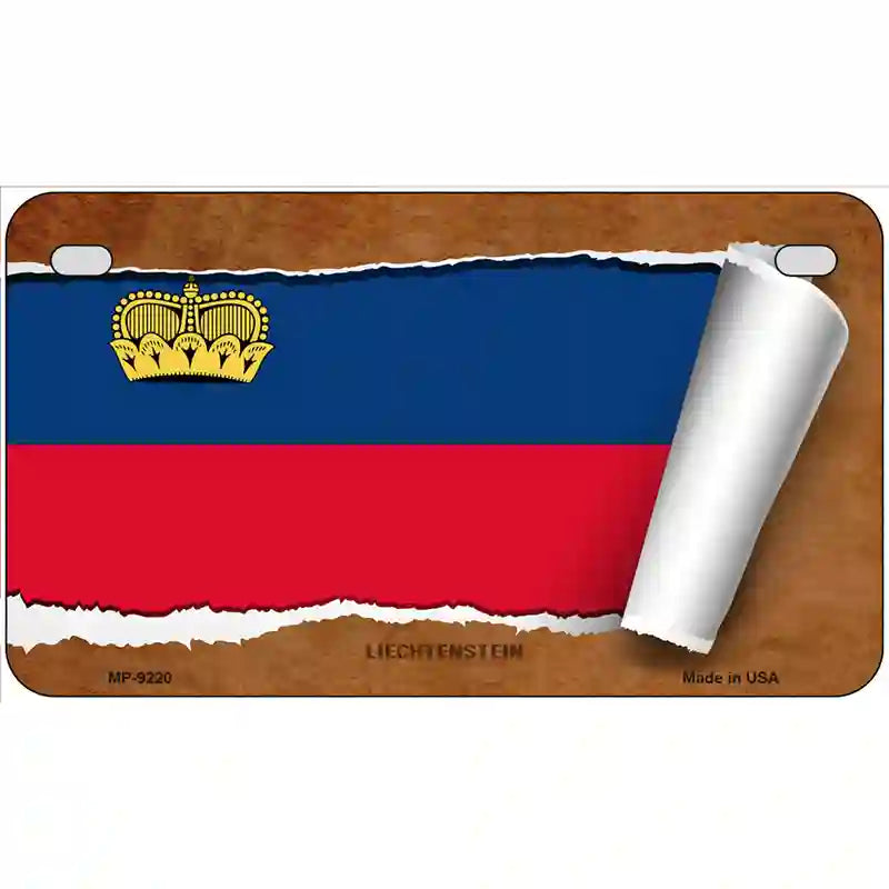 Liechtenstein Flag Scroll Metal Novelty License Plate 7" x 4" (MP)