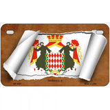 Monaco Country Flag Scroll Metal Novelty License Plate 7" x 4" (MP)