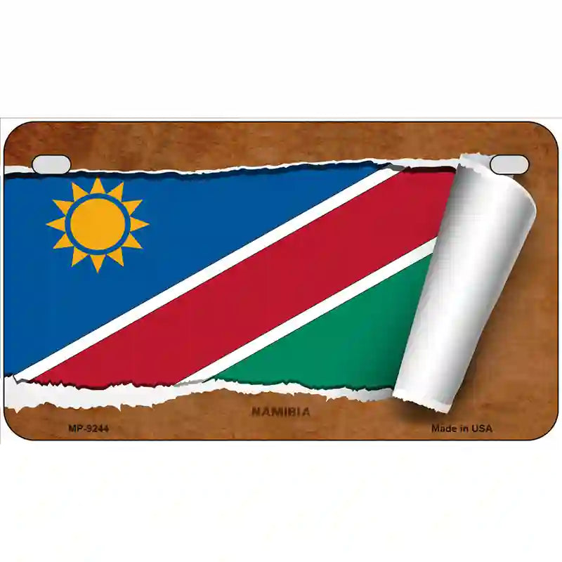 Namibia Flag Scroll Metal Novelty License Plate 7" x 4" (MP)