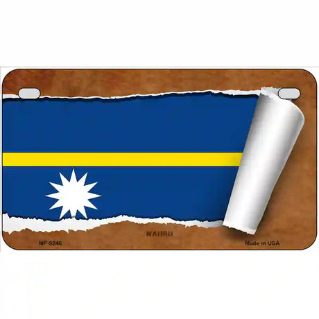 Naury Flag Scroll Metal Novelty License Plate 7" x 4" (MP)