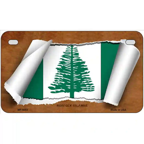 Norfolk Islands Flag Scroll Metal Novelty License Plate 7" x 4" (MP)