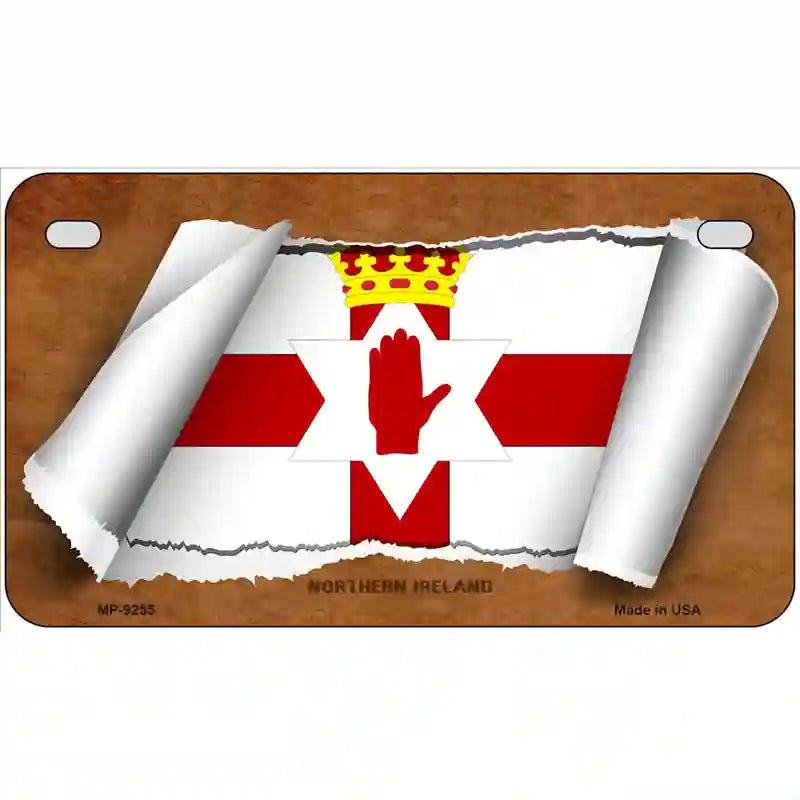 Northern Ireland Flag Scroll Metal Novelty License Plate 7" x 4" (MP)