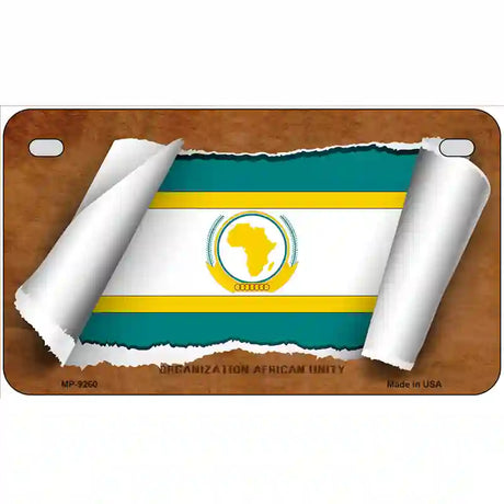 Organization African Unity Flag Scroll Metal Novelty License Plate 7" x 4" (MP)