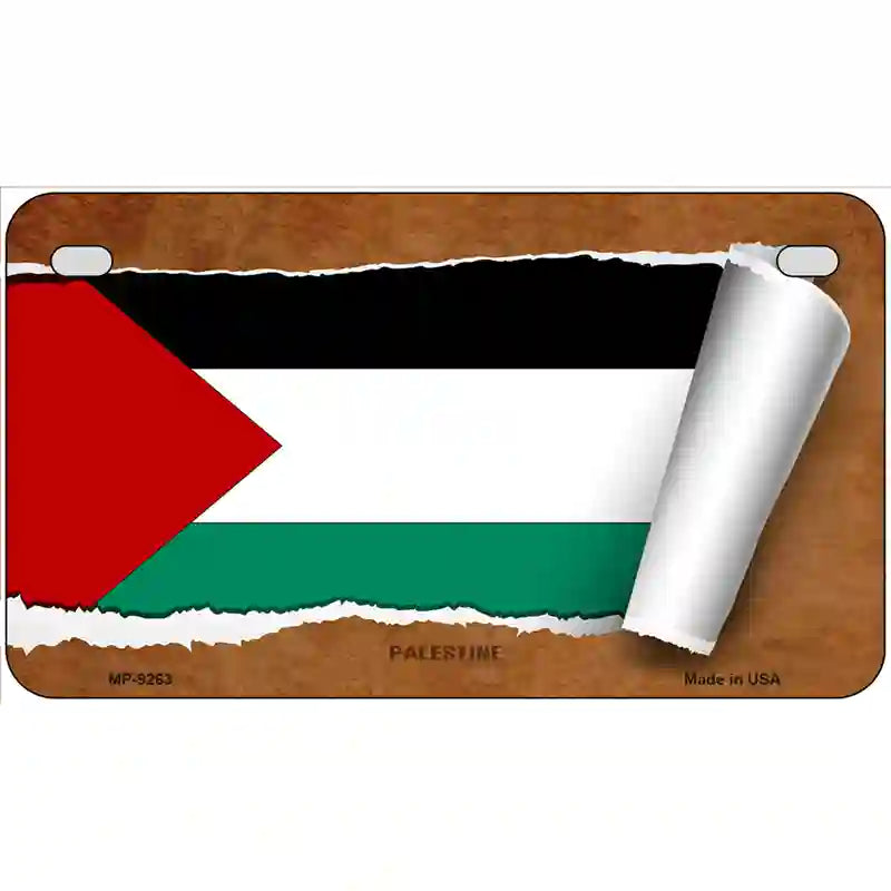 Palestine Flag Scroll Metal Novelty License Plate 7" x 4" (MP)