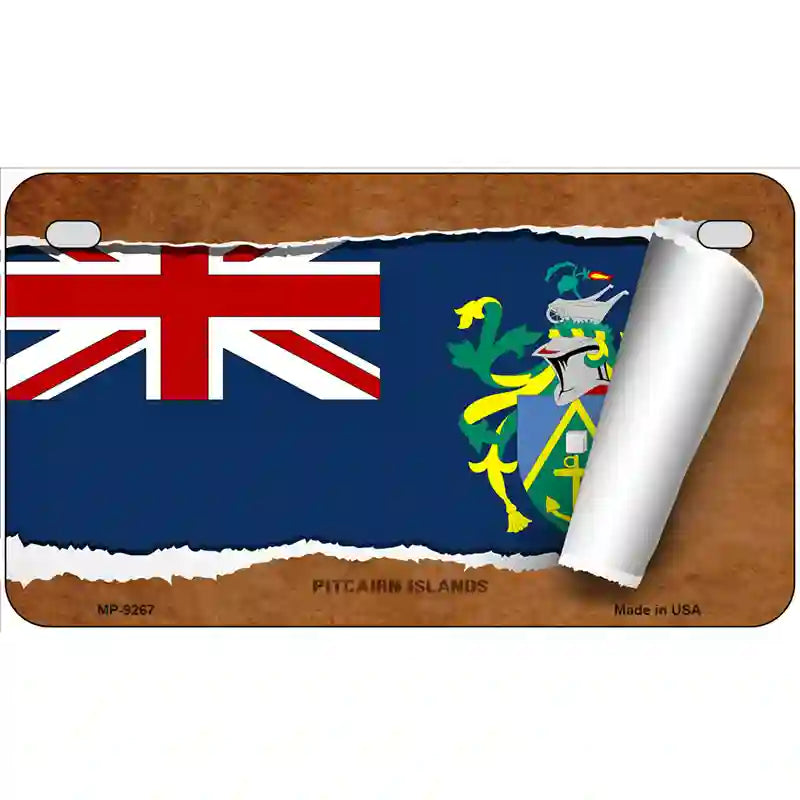 Pitcairn Islands Flag Scroll Metal Novelty License Plate 7" x 4" (MP)