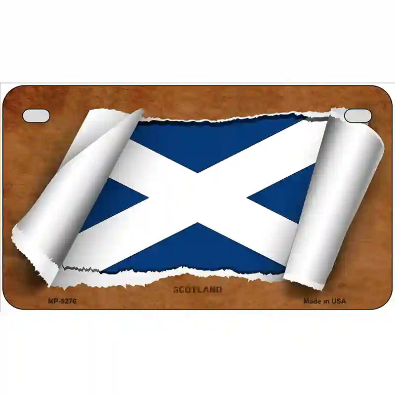 Scotland Flag Scroll Metal Novelty License Plate 7" x 4" (MP)