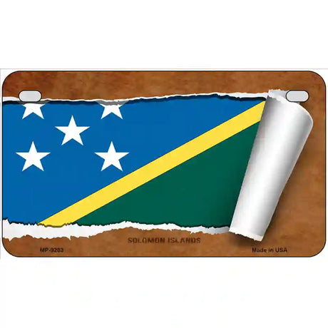 Solomon Islands Flag Scroll Metal Novelty License Plate 7" x 4" (MP)