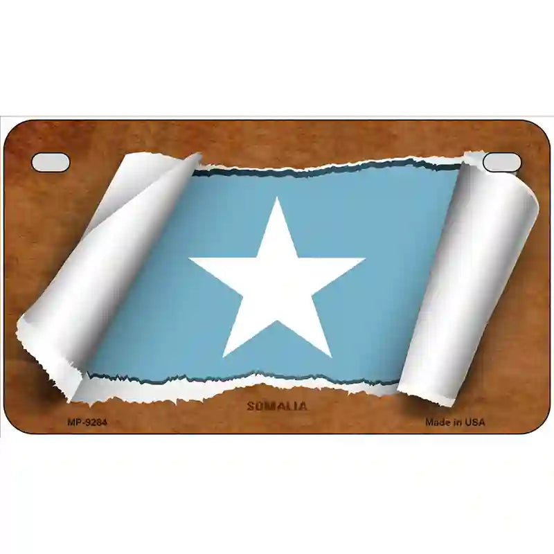 Somalia Flag Scroll Metal Novelty License Plate 7" x 4" (MP)